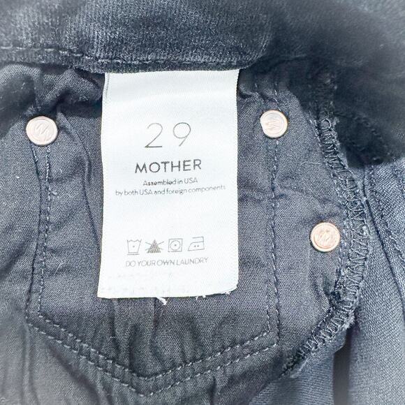 Mother Looker Ankle Fray Guilty as Sin Black Denim Jeans Ripped Raw Hem Size 29 - Picture 7 of 9